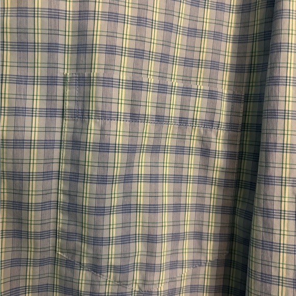 George Mens Sz XL 46-48 Long Sleeve Plaid Woven Blue White Green Button Down - Picture 4 of 8
